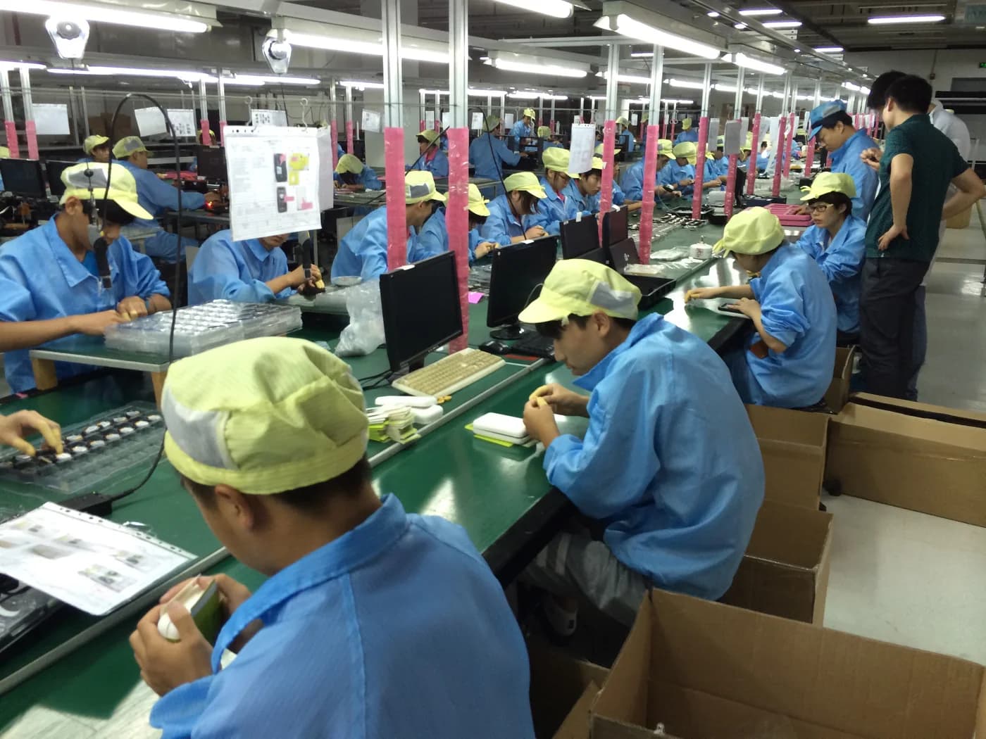 Factory floor · Kreyos manufacturing