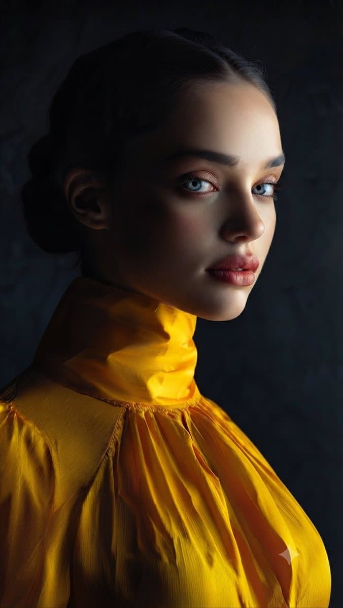 Yellow Silk Studio Portrait