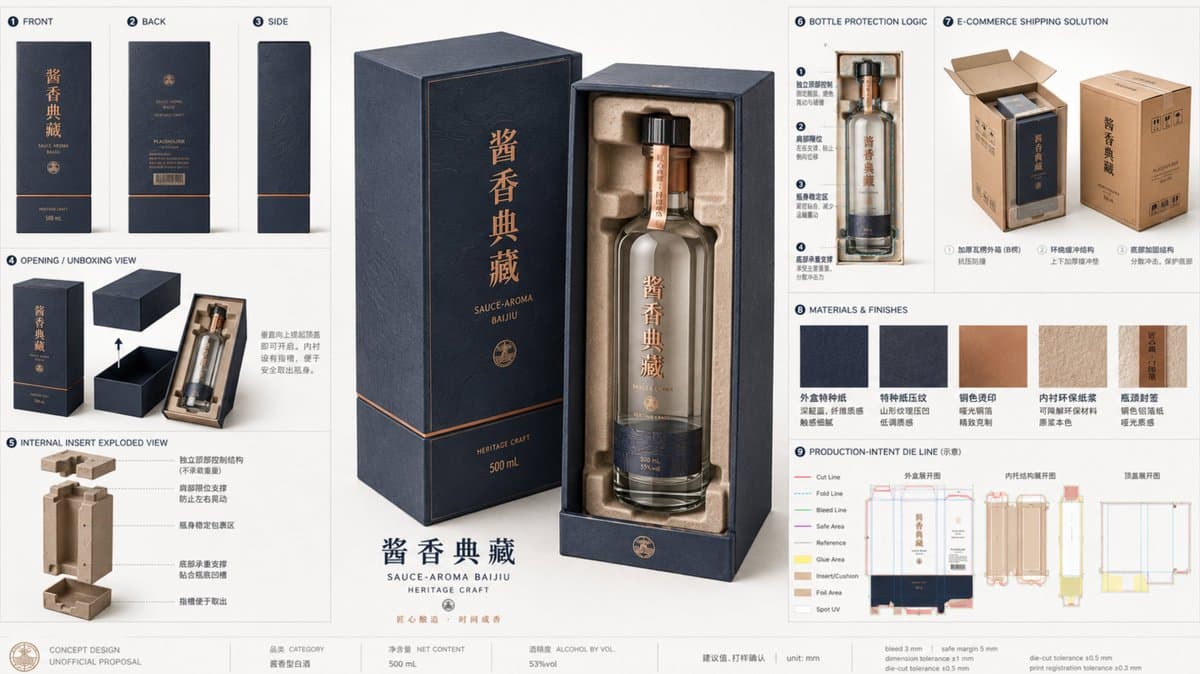 Luxury Baijiu Packaging Design Board