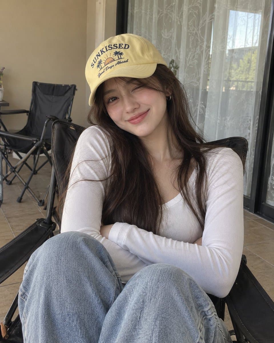 Cozy Indoor Balcony Casual Portrait