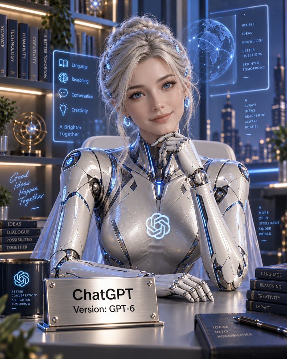 AI Self-Portrait with Version Tag