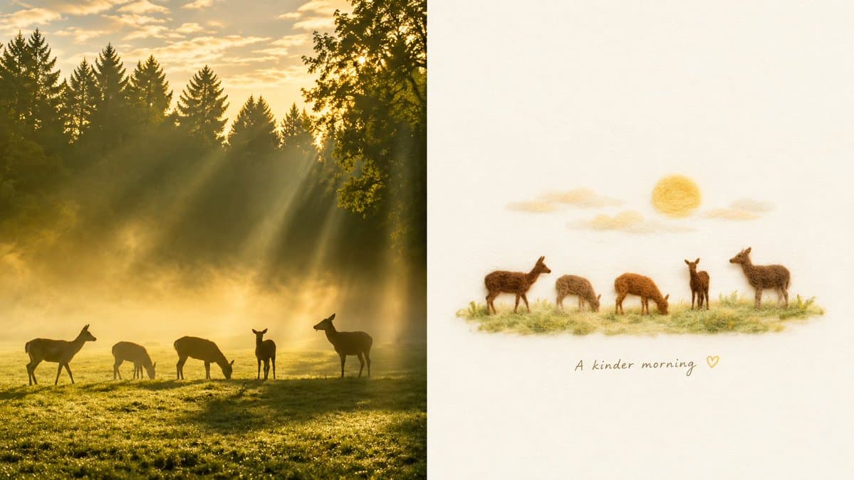 Golden Deer Morning Felt Transformation