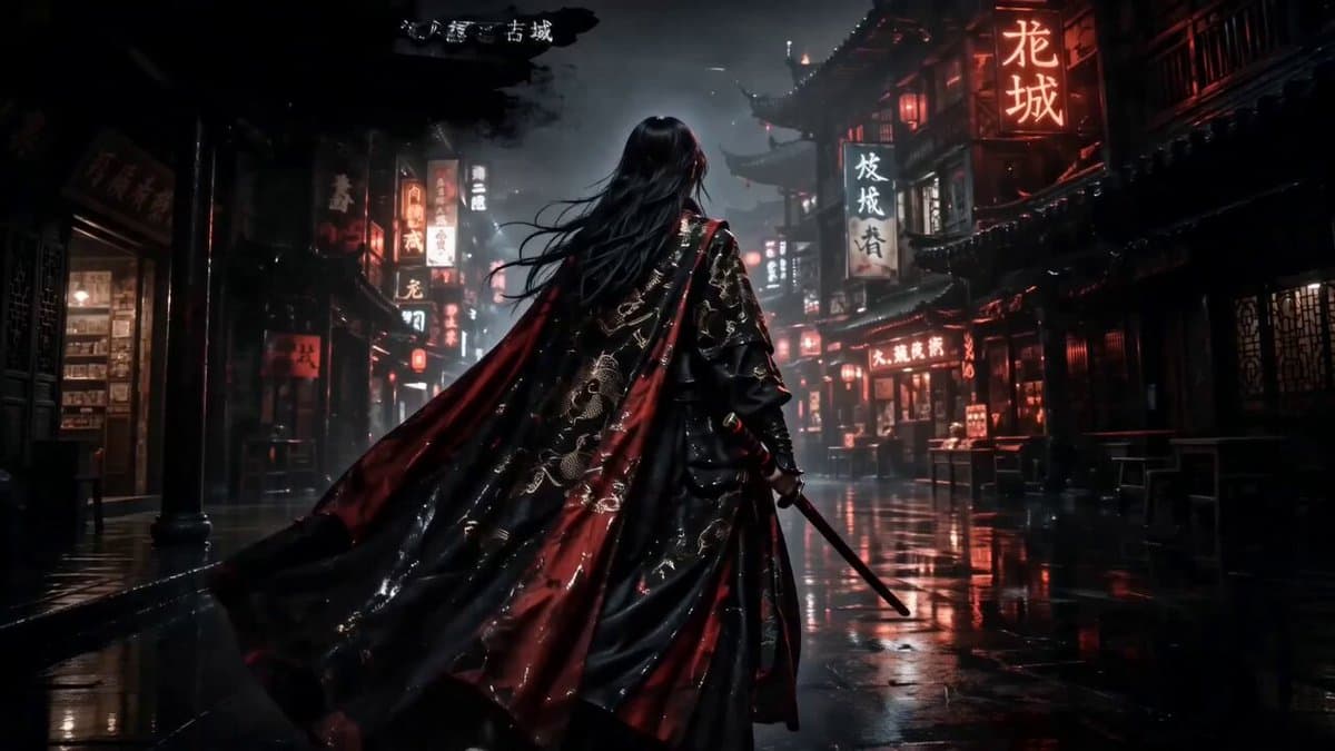 Oriental Cyberpunk Cinematic Storyboard