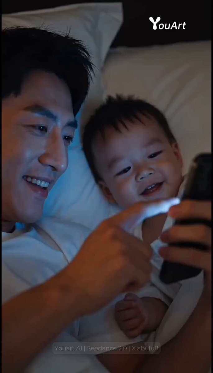 Father and Baby Bedroom Scene Prompt for Seedance 2.0