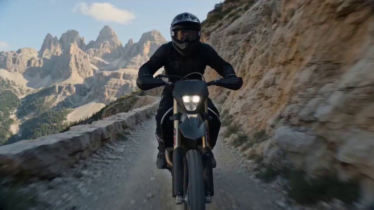 Cinematic Cliff Trail Motorcycle Action