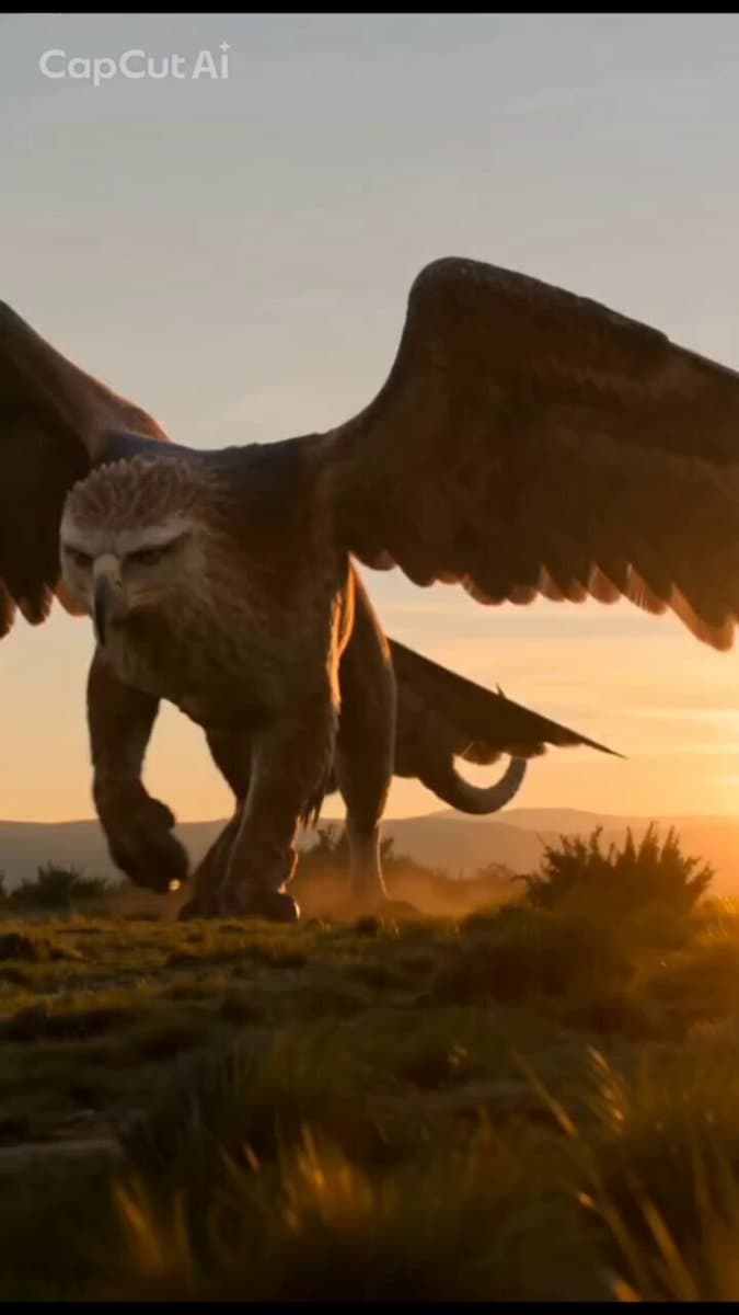 Mystical Griffin and Boy Encounter