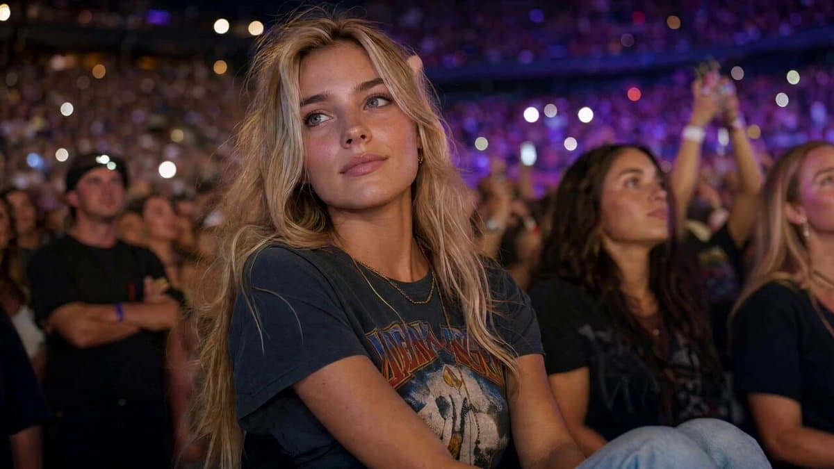 Concert Stadium Blonde Woman Close-up