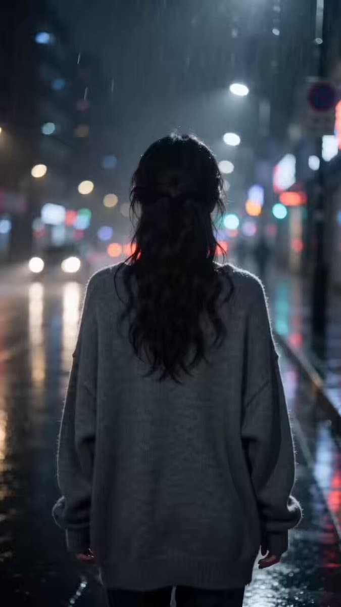 Cinematic Rain Night 'White Moonlight' Video Prompt