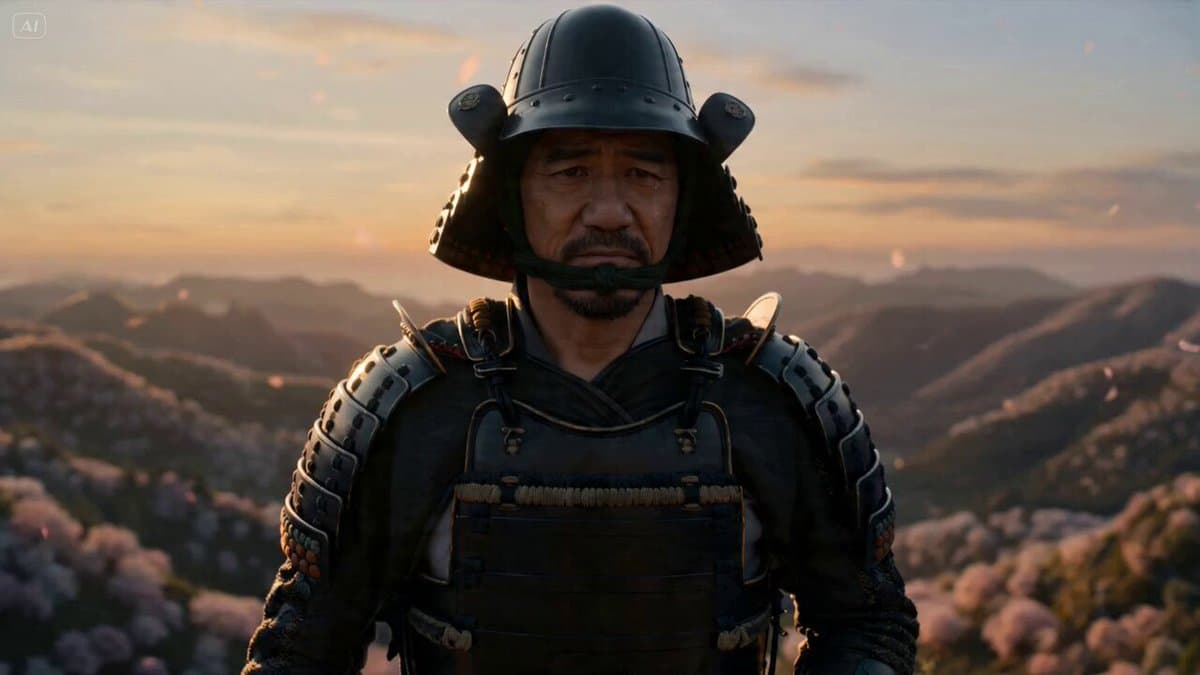 Samurai Sunset Scene