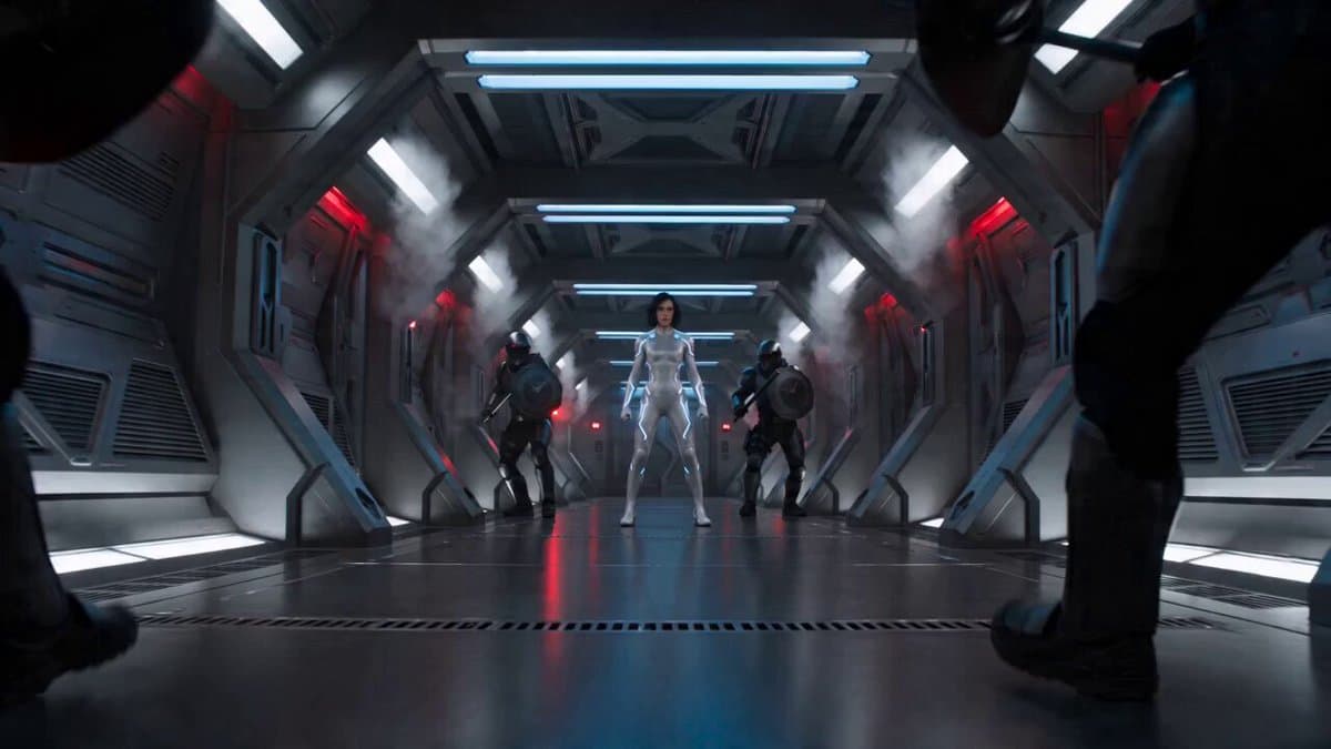 Sci-Fi Action Scene: Woman in Adaptive Suit vs. Tactical Enforcers