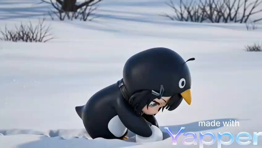 Seedance 2.0 Prompt: Melancholic Chibi Penguin in Snow