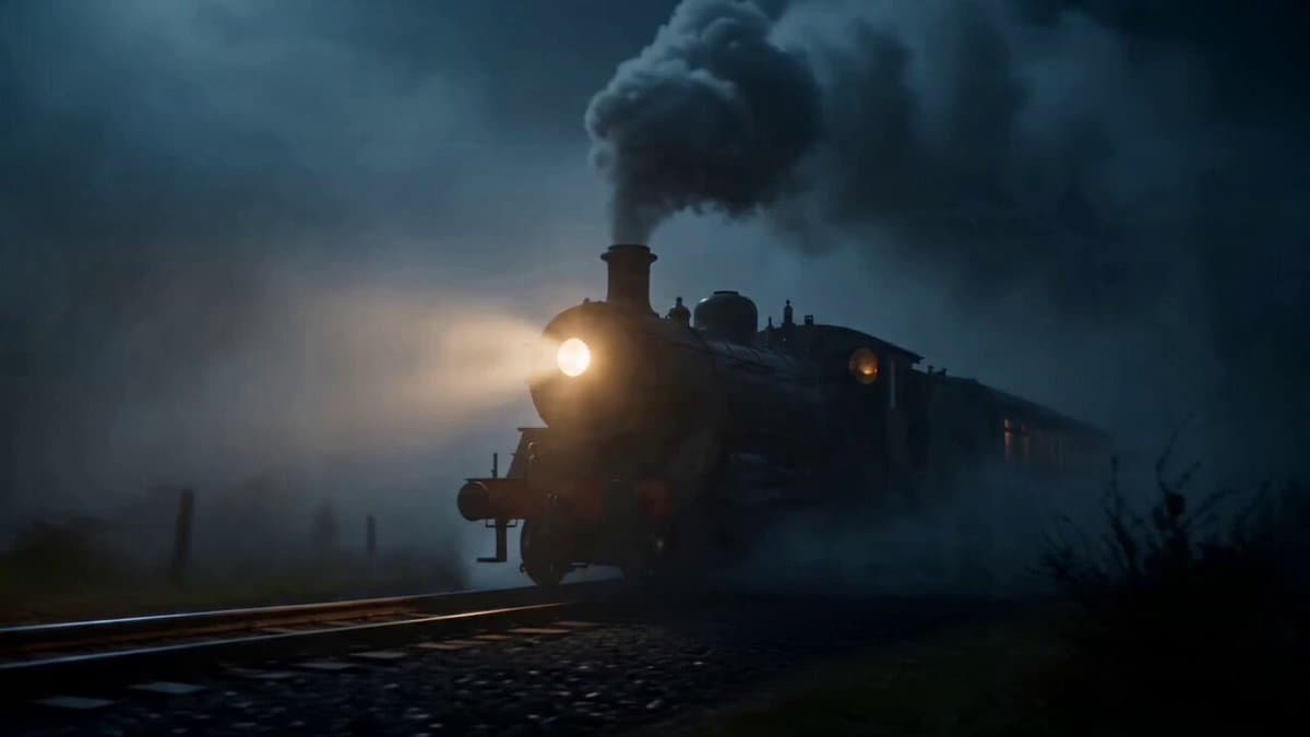 Midnight Fog Steam Train in Highlands