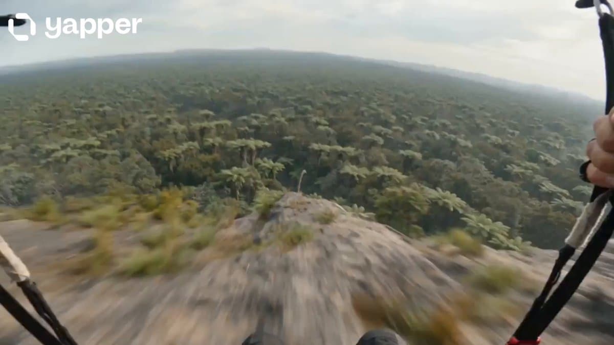 Prehistoric POV Paragliding Action