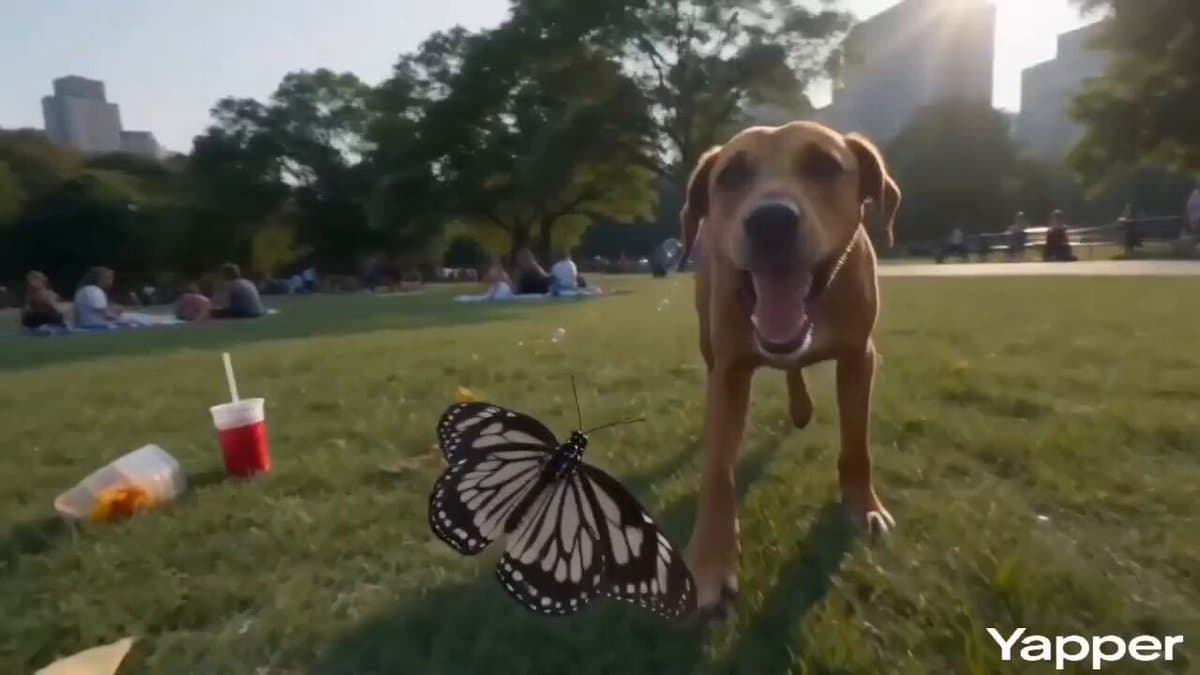 Butterfly FPV Shot over Chaotic Picnic