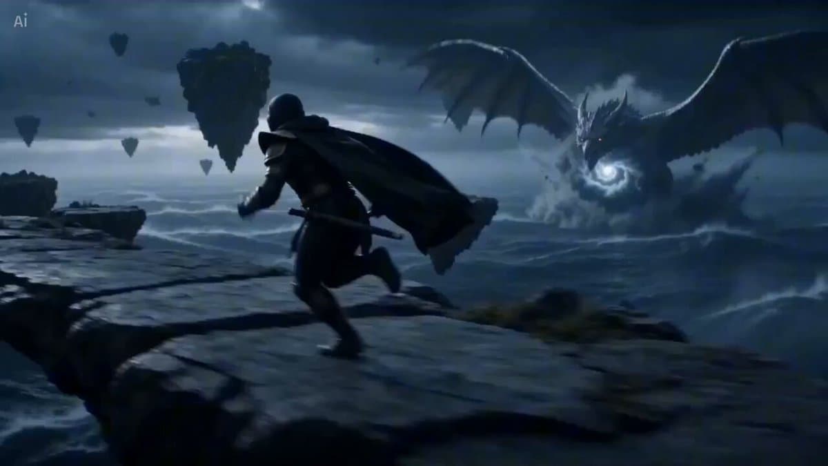 Cinematic Ronin Aerial Battle Scene