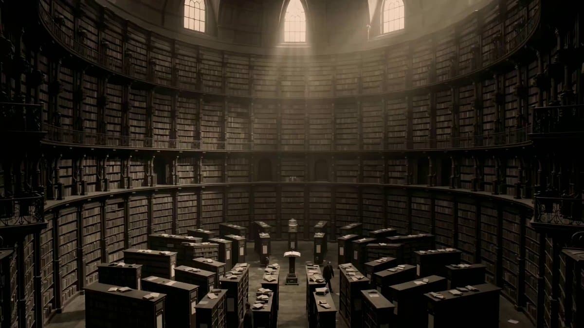 Dark Fantasy Library Scene Prompt