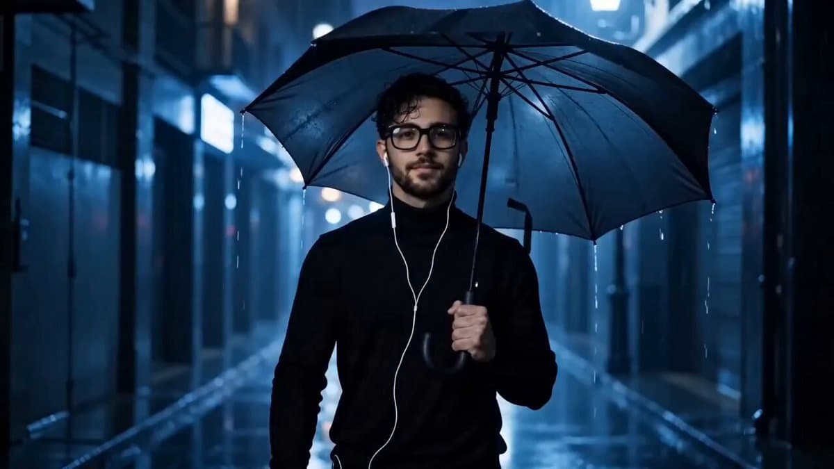 Cinematic Cyberpunk Rain Alley Encounter