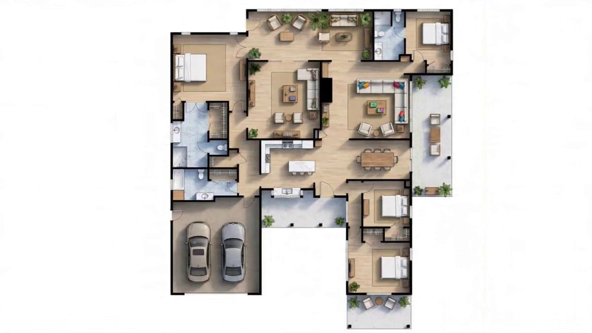 Detailed Blueprint-to-House Timelapse Prompt