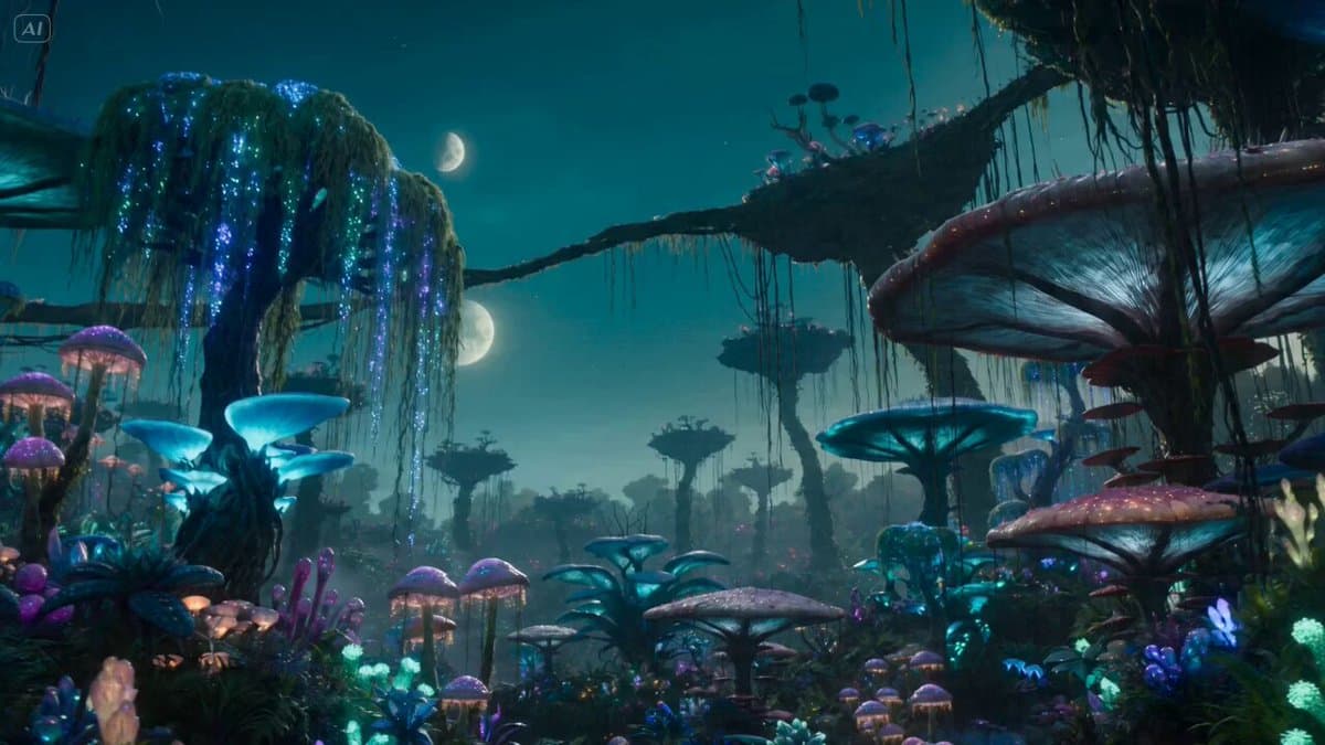 Bioluminescent Alien Planet Exploration