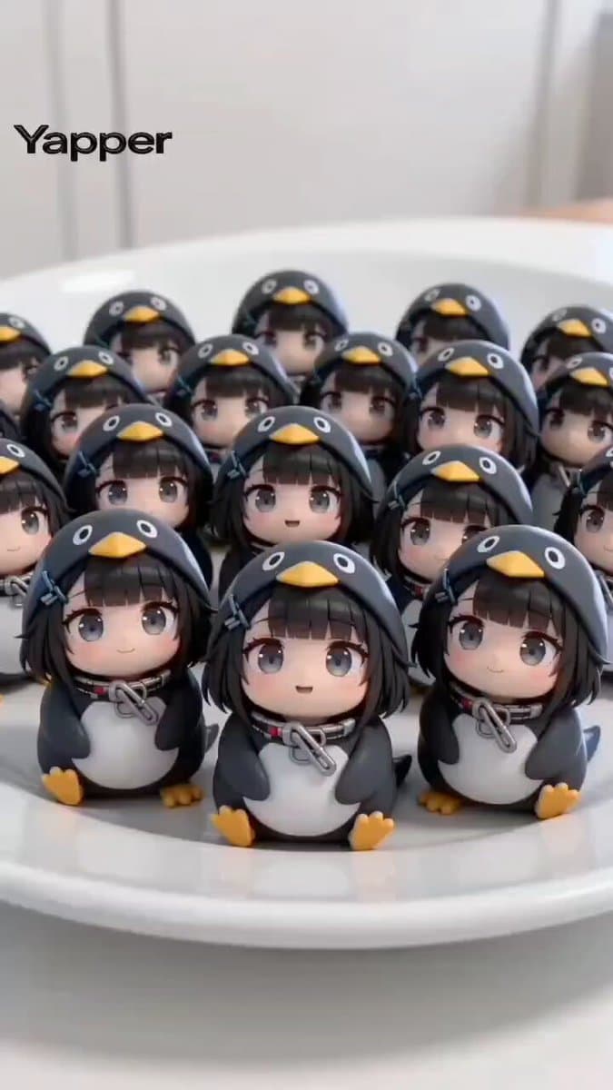 Seedance 2.0 Prompt: Gugugaga Penguin Figurines