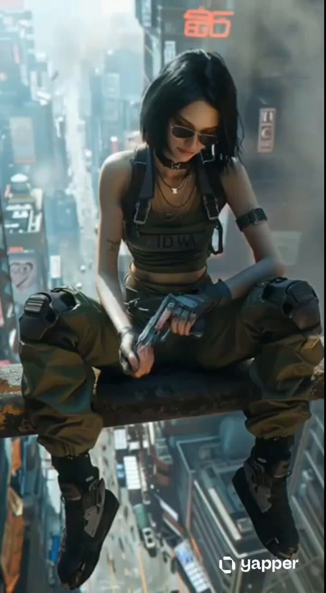 Cyberpunk Skyscraper Vertigo Fall