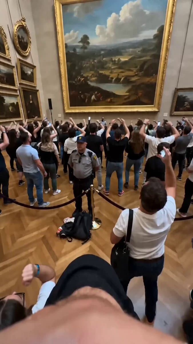 Museum Crowd Phone Camera Aesthetic