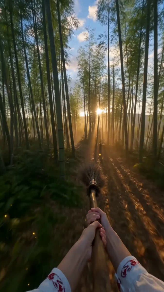 First-Person POV Flying Broomstick Video Generation