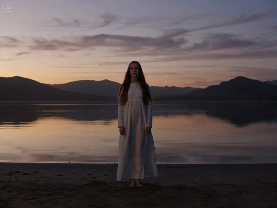 Serene Sunset Lake Scene Video Prompt