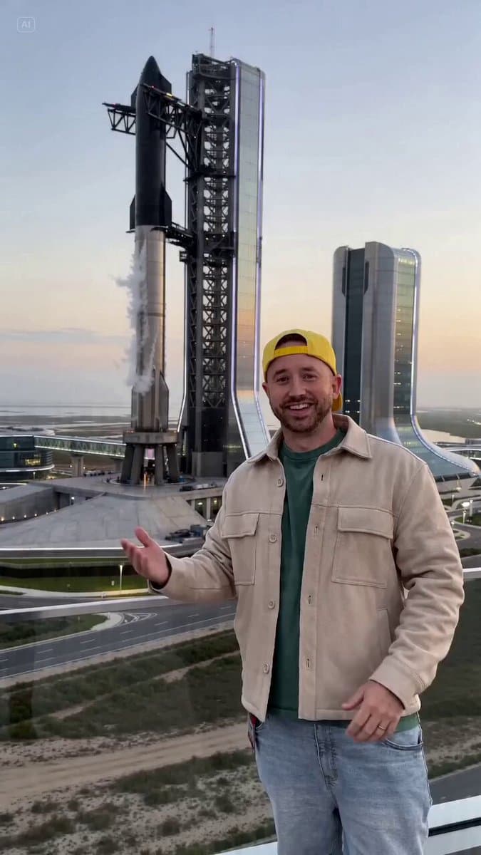 Influencer style Mars spaceport video