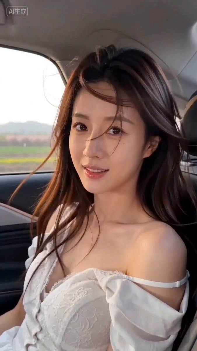Cinematic Video Prompt for Seedance 2.0: Woman in a Car with Wind and Cherry Blossoms