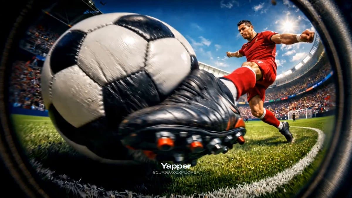 Hyper-Realistic Football Strike Sequence