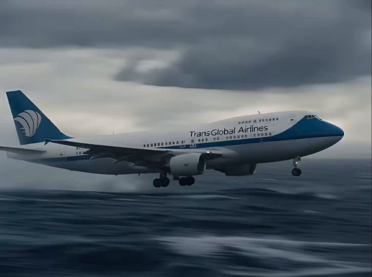 Kraken Attacking Airplane at Sea