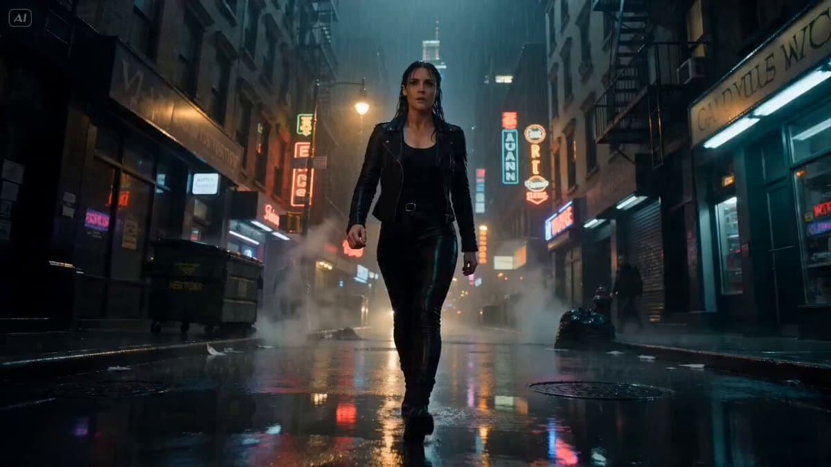 Rain-Soaked NYC Street Fight Cinematic Video Prompt