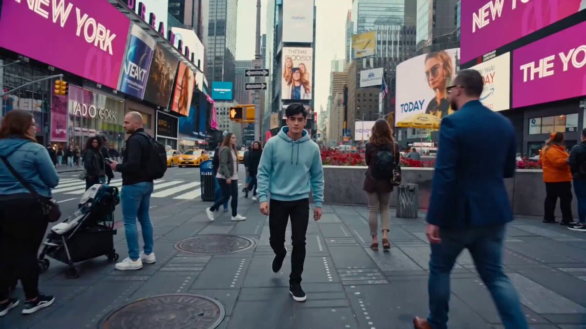 Cinematic Times Square Confidence Walk