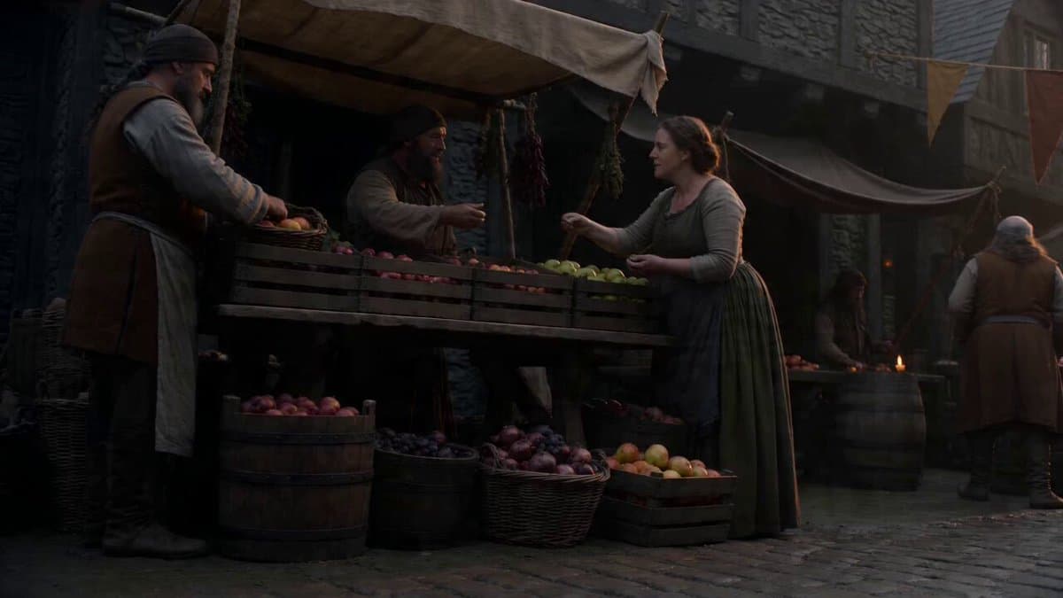 Cinematic Continuous Shot of Medieval Market