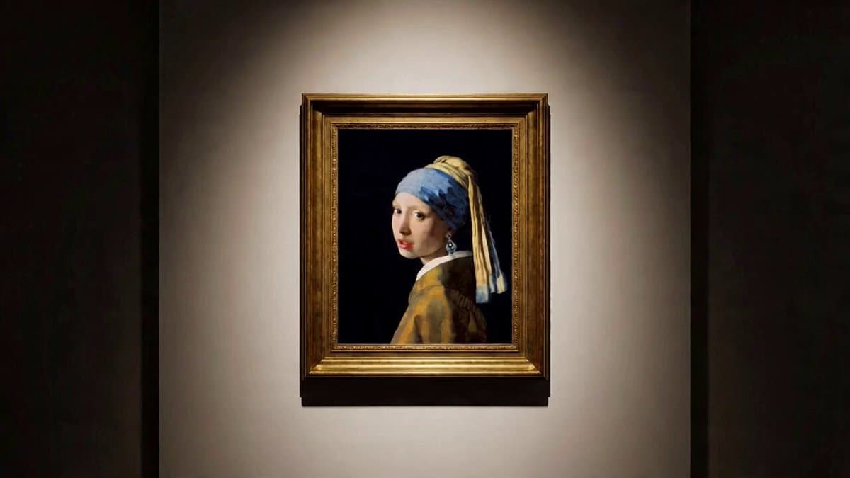 Multi-shot video prompt for a girl stealing earrings from an art museum at night