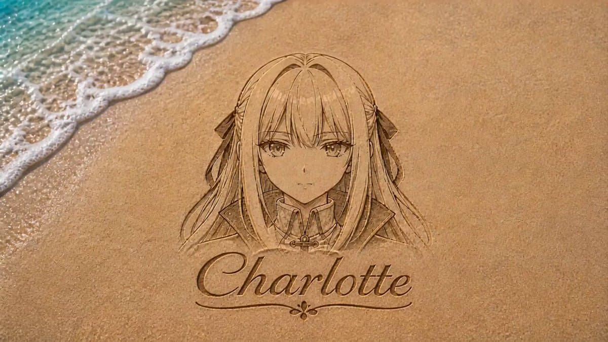 Anime Girl Sand Illustration Wave Erasure