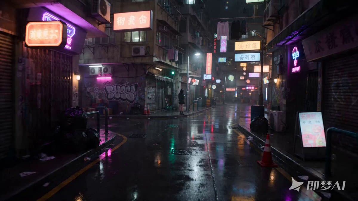 Seedance 2.0 Video Prompt: Neon-lit Street Encounter