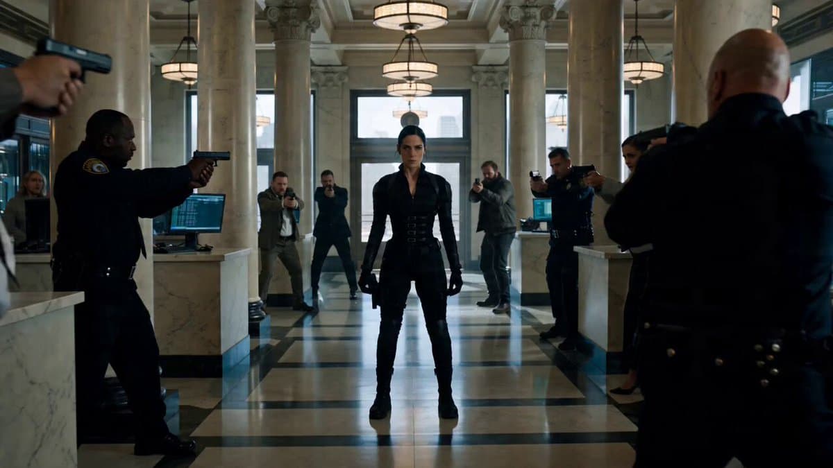 Cinematic Battle Prompt for Female Operative