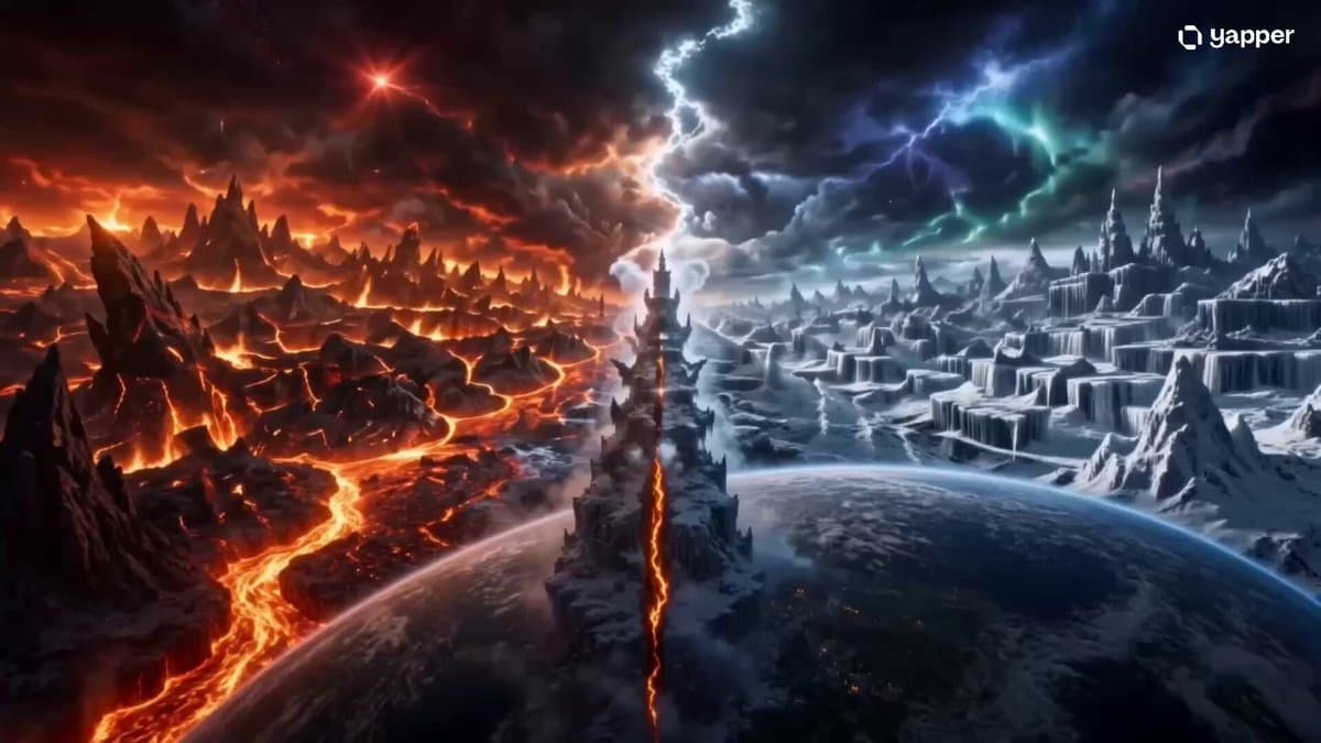 Elemental Ice and Fire Goddess Battle
