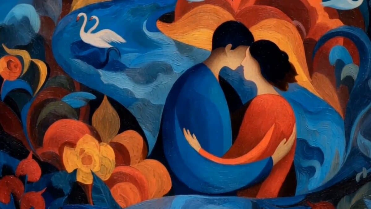 Dreamlike Kiss in Franz Marc Style