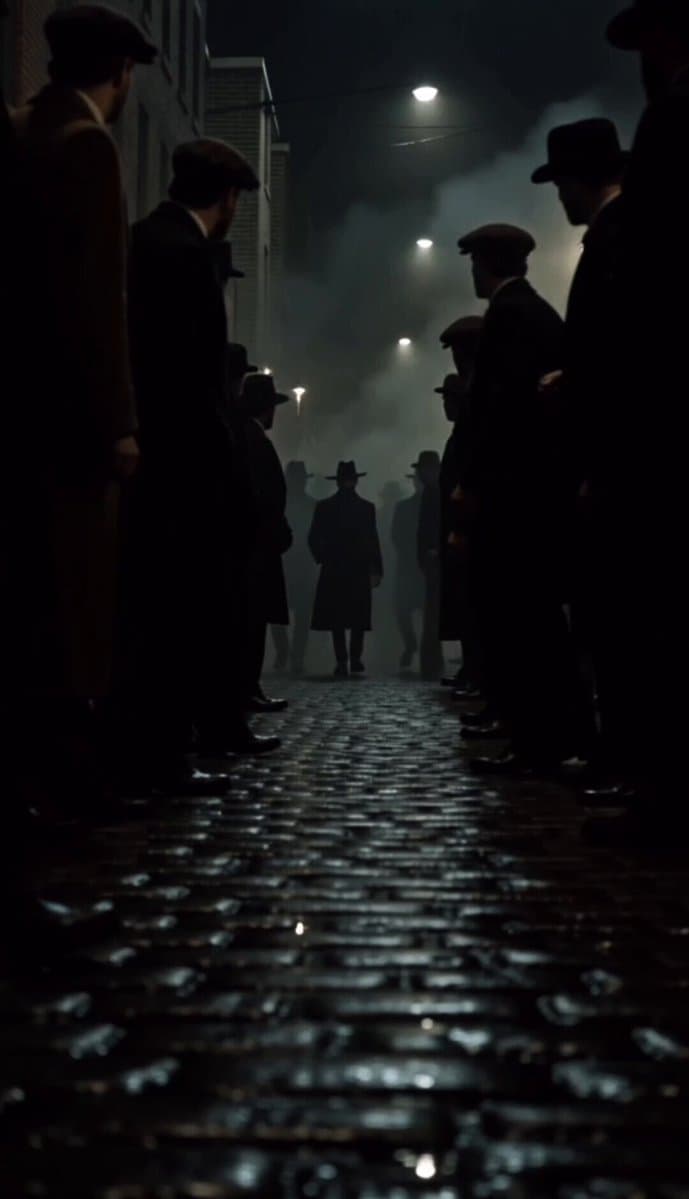 1980s Gritty Film Noir Mafia Scene