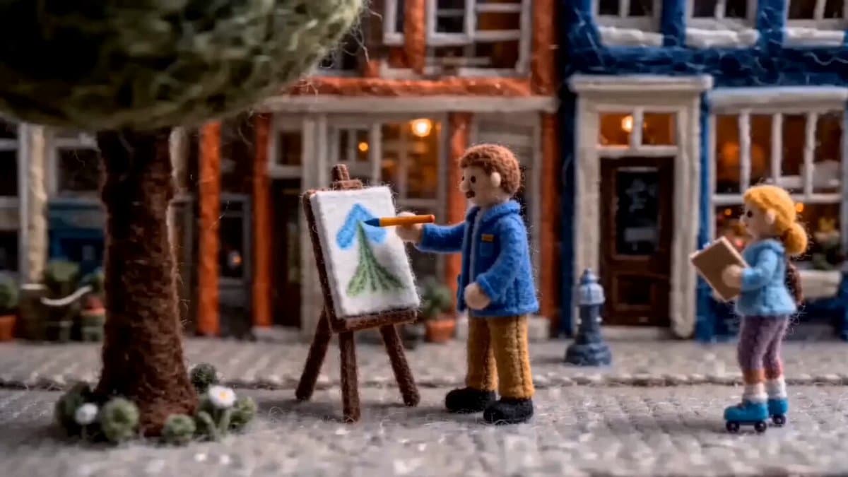 Cinematic Close-up of Painting