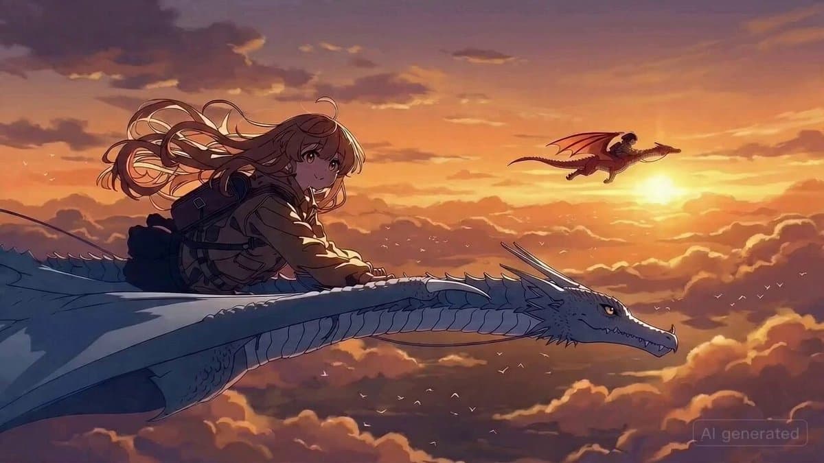 Dragon Rider Action Anime Prompt