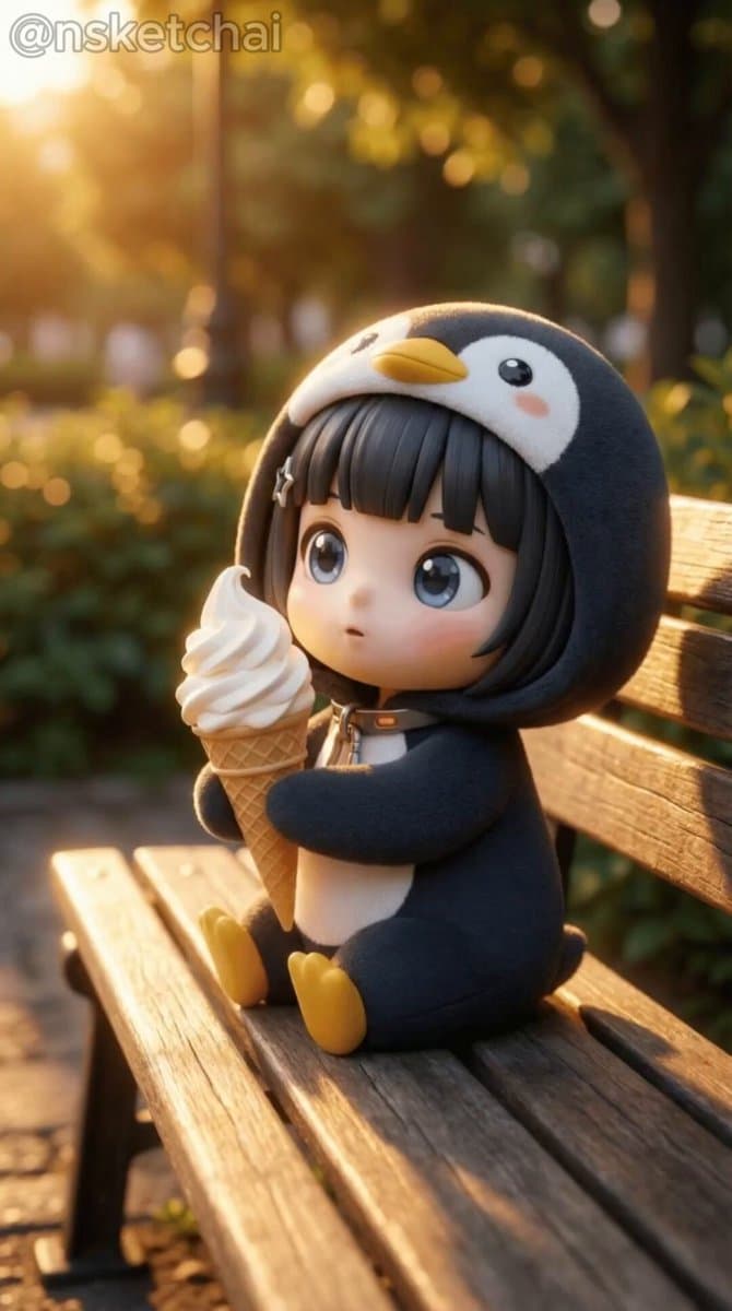 Chibi Anime Girl Ice Cream Tragedy Prompt