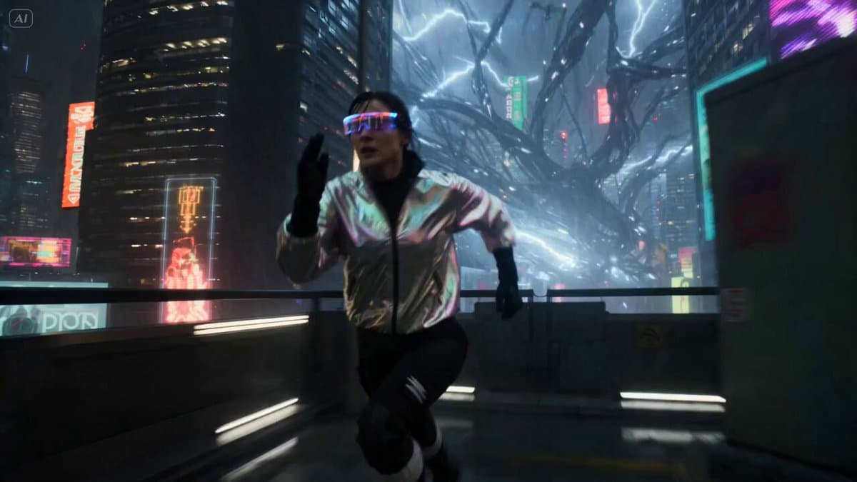 Cyberpunk City Chase Animation
