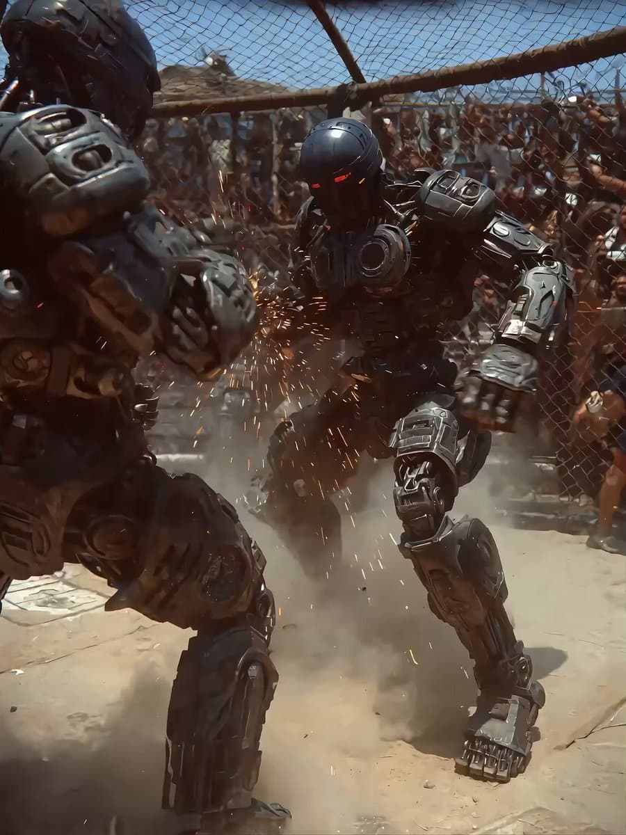 1970s Gritty Sci-Fi Robot Combat Film Prompt