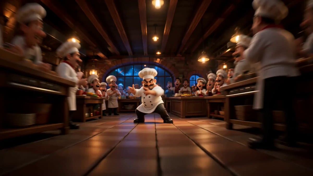 Cinematic Animated Pizza Chef Sequence