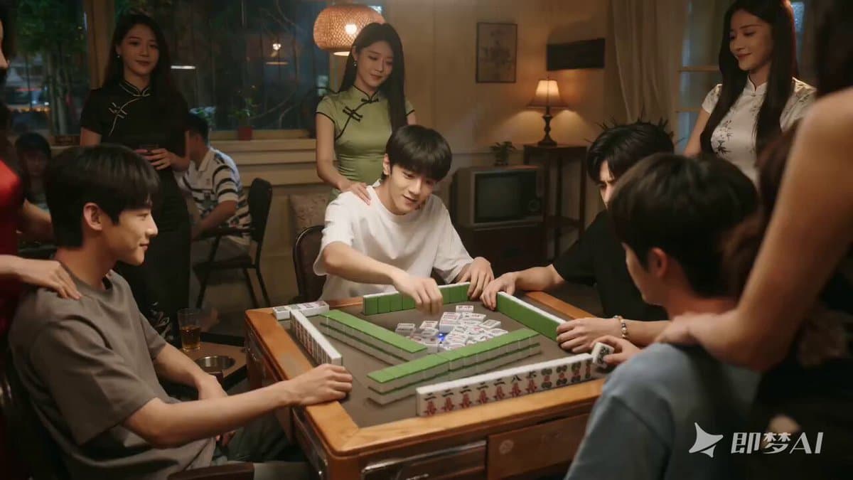 Seedance 2.0 Video Prompt: Mahjong Scene with Masseuses