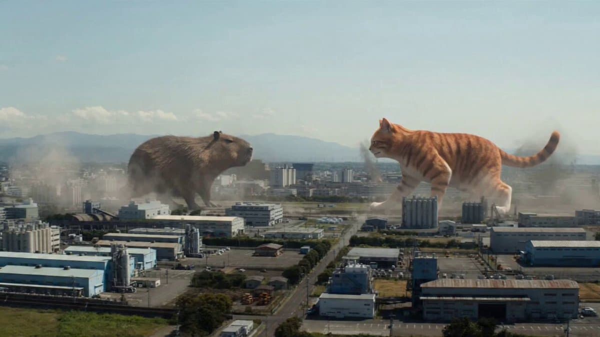 Kaiju Battle in Japanese Industrial Park Prompt